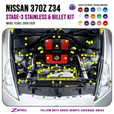 ZSPEC Stage-3 Dress Up Bolts® Fastener Kit for '09-20 Nissan 370z Z34, Stainless & Billet
