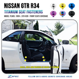 ZSPEC Titanium Front-Seats Fastener Kit for the Nissan Skyline GTR R34