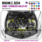 ZSPEC Stage-1 Dress Up Bolts® Hardware Kit for Nissan Z RZ34, Stainless & Billet