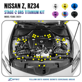 ZSPEC Stage-2 Dress Up Bolts® Hardware Kit for Nissan Z RZ34, Titanium